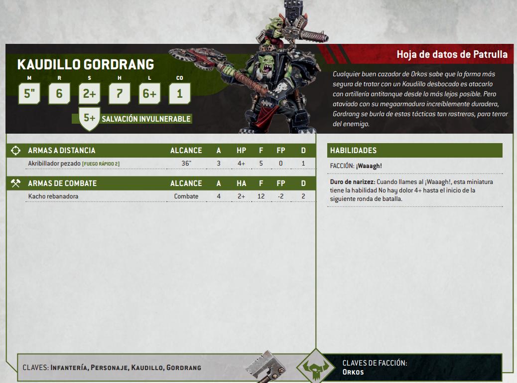Miniatura Hoja de Datos Kaudillo en MegaArmadura