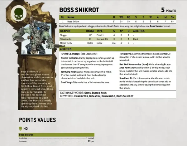 Miniatura Hoja de Datos Jefe Snikrot